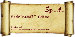 Szánthó Adina névjegykártya